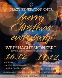 Veranstaltungsplakat Weihnachtlicher Stern & Crazy Generation Merry Christmas everybody