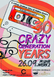 Jubiläumsplakat - 30 Crazy Generation Years – mit 90er Kasette